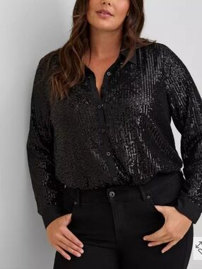 Torrid Madison Sequin Long Sleeve Shirt, 1